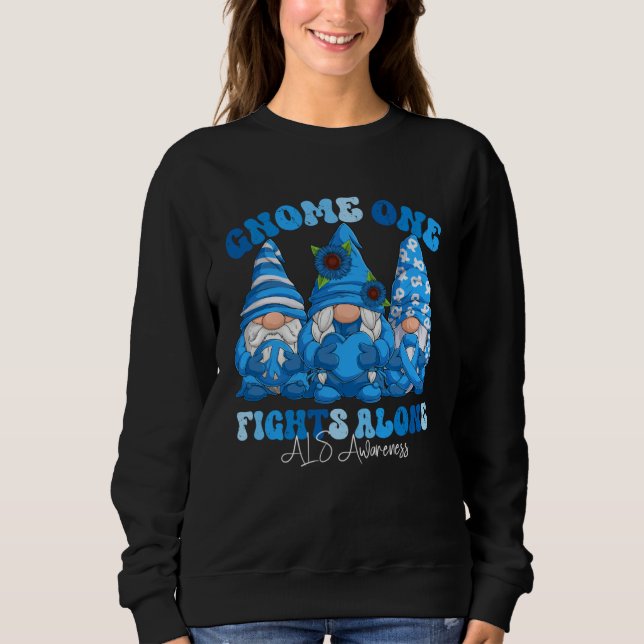 Sweatshirt Gnomes du Ruban Bleu du Mois de Sensibilisation à  (Devant)