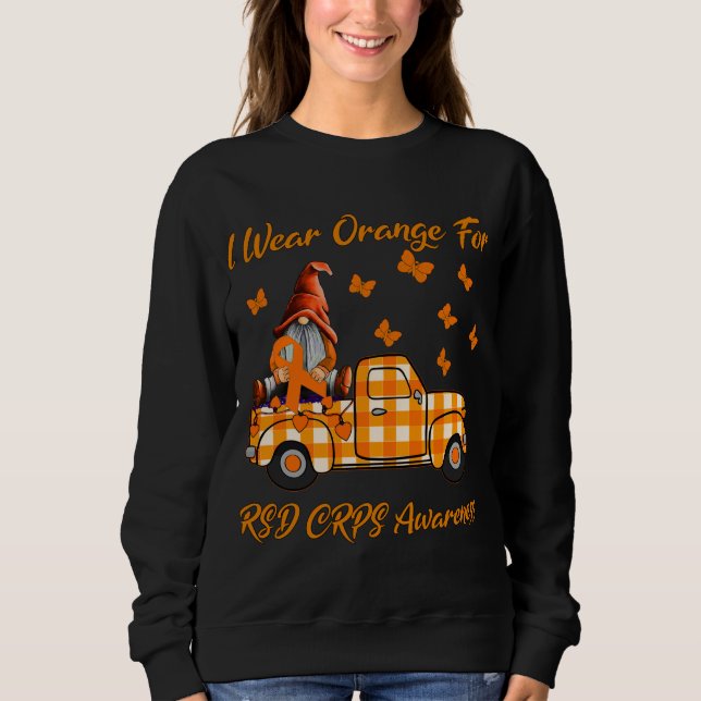 Sweatshirt Gnomes Je Porte Orange Pour La Sensibilisation RSD (Devant)
