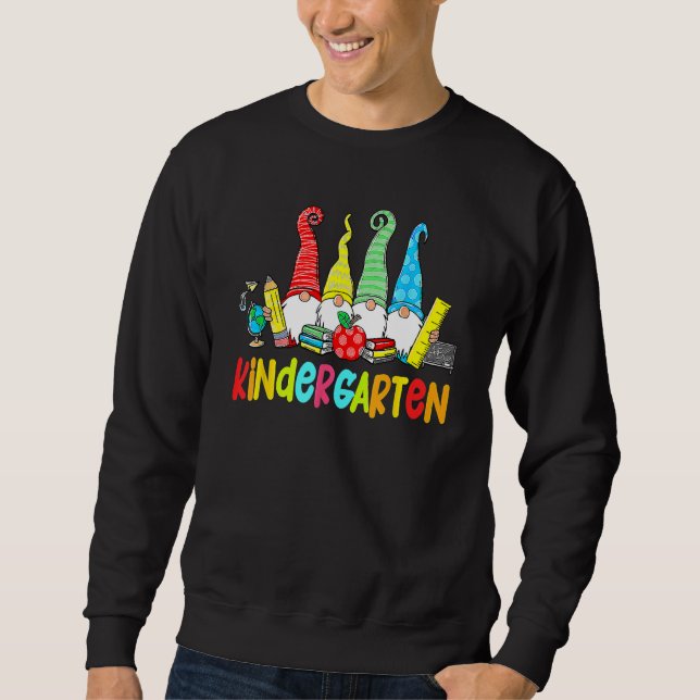 Sweatshirt Gnomes Kindergarten Crew First Day Teacher Back To (Devant)
