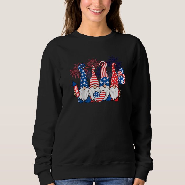 Sweatshirt Gnomes Patriotique American Flag Gnomes Mignons 4e (Devant)