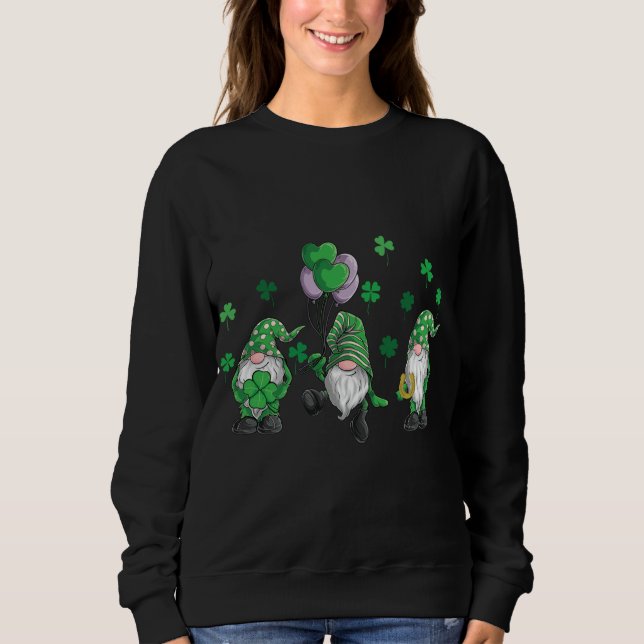 Sweatshirt gnomes Shamrock irlandais Jour de la Saint Patrick (Devant)