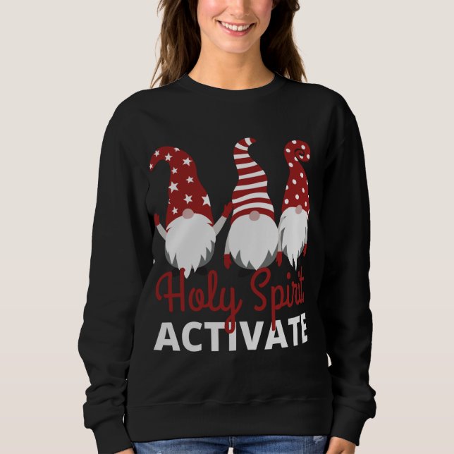 Sweatshirt Gnomes XMAS Saint-Esprit Activate - Drôle chrétien (Devant)