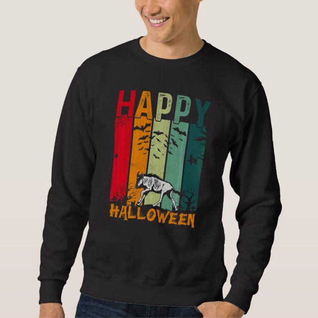 Sweatshirt Gnou  Filles Garçons Rétro Souper d'Halloween (Devant)