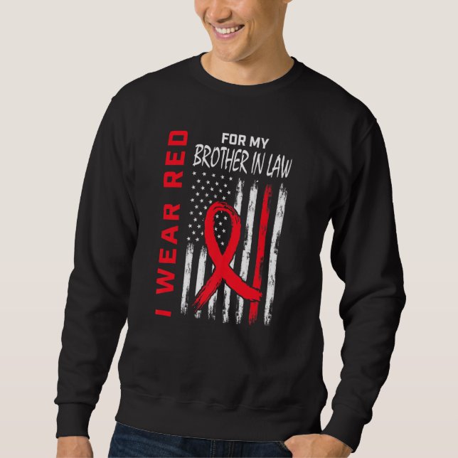 Sweatshirt Go Red Brother In Law Heart Disease Awareness Amer (Devant)