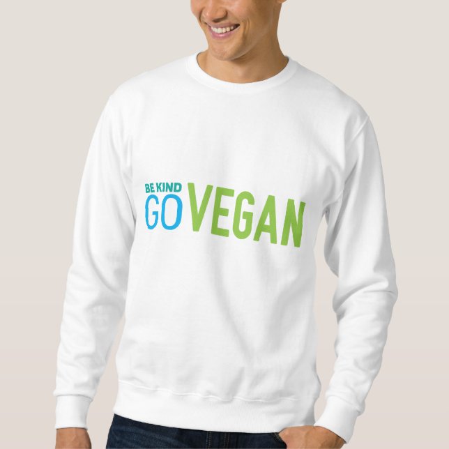 Sweatshirt go vegan Mens blanc (Devant)