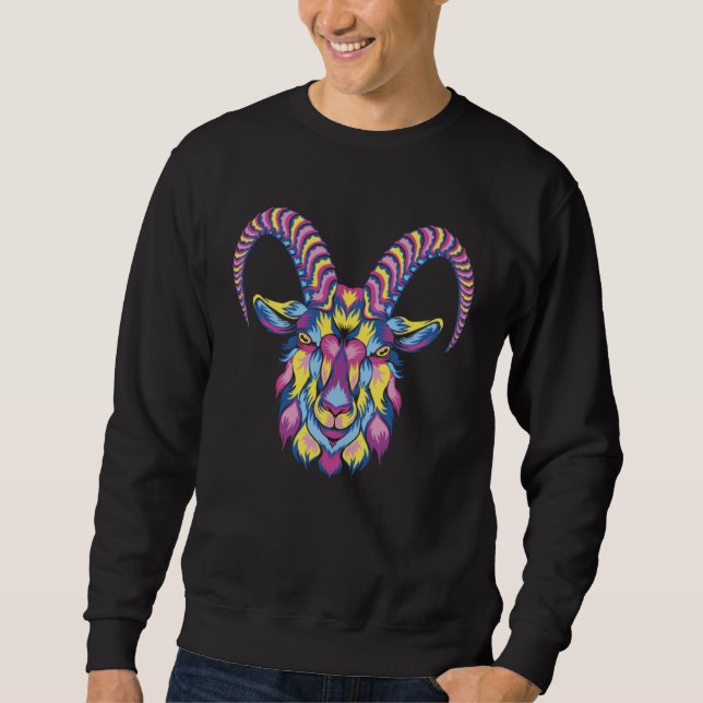 Sweatshirt Goat Animals capricorn lamb (Devant)