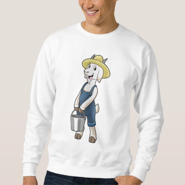 Sweatshirt Goat as Farmer with Bucket (Devant)