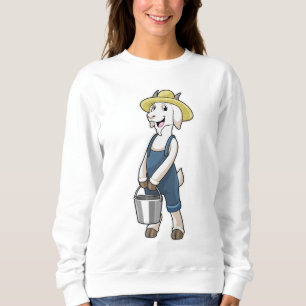 Sweatshirt Goat as Farmer with Bucket