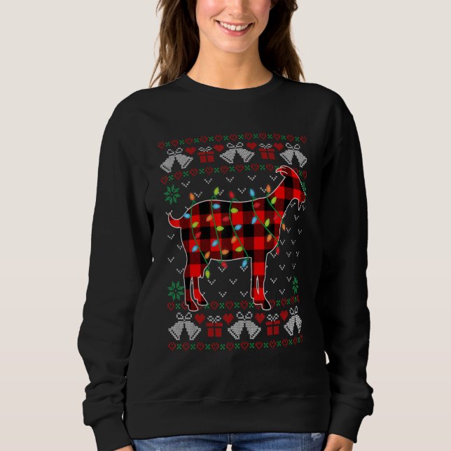 Sweatshirt Goat     Xmas Lights Ugly Christmas Sweater (Devant)