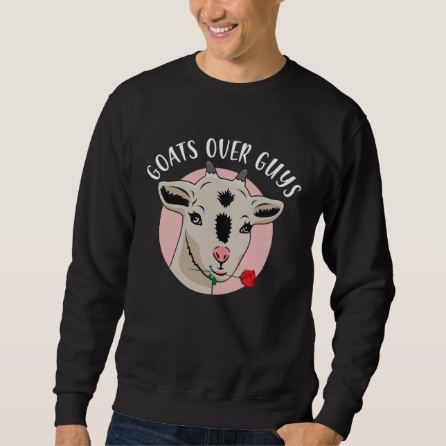 Sweatshirt Goats Over Guys Funny Goat Lover Valentine's Day (Devant)