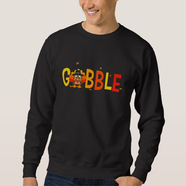 Sweatshirt Gobble Gobble mignonne Turquie pèlerin petits garç (Devant)