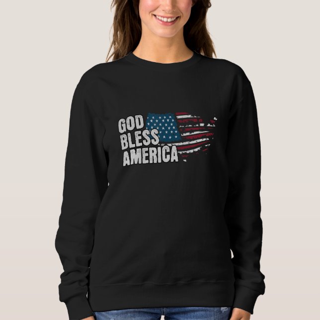 Sweatshirt God Bless America - 4th Of July Independence Day (Devant)