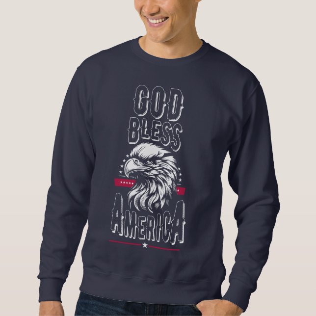 Sweatshirt God Bless America, aigle des États-Unis (Devant)