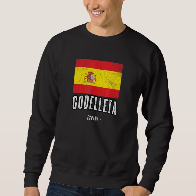 Sweatshirt Godelleta Espagne Es Drapeau Ville Bandera Ropa (Devant)