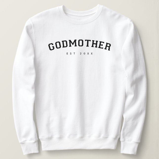 Sweatshirt Godmère établi Varsity Typographie blanche (Design devant)