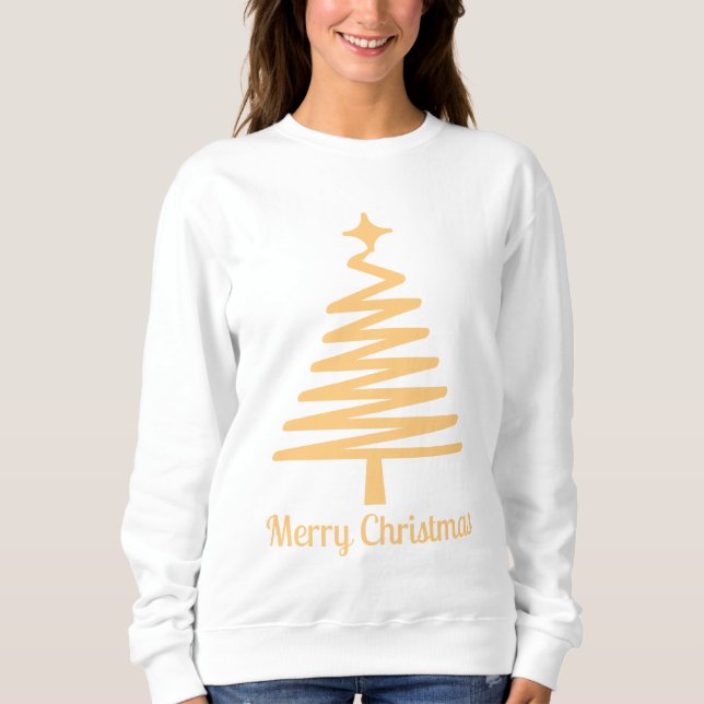 Sweatshirt Gold Christmas Novelty white (Devant)