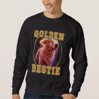 Sweatshirt GOLDEN BESTIE mignonne Golden Retriever design par