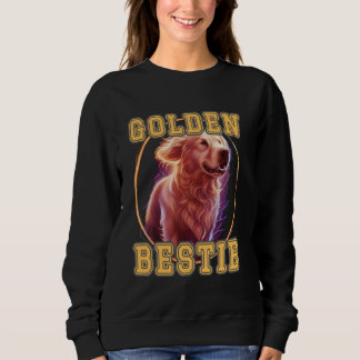Sweatshirt GOLDEN BESTIE mignonne Golden Retriever design par
