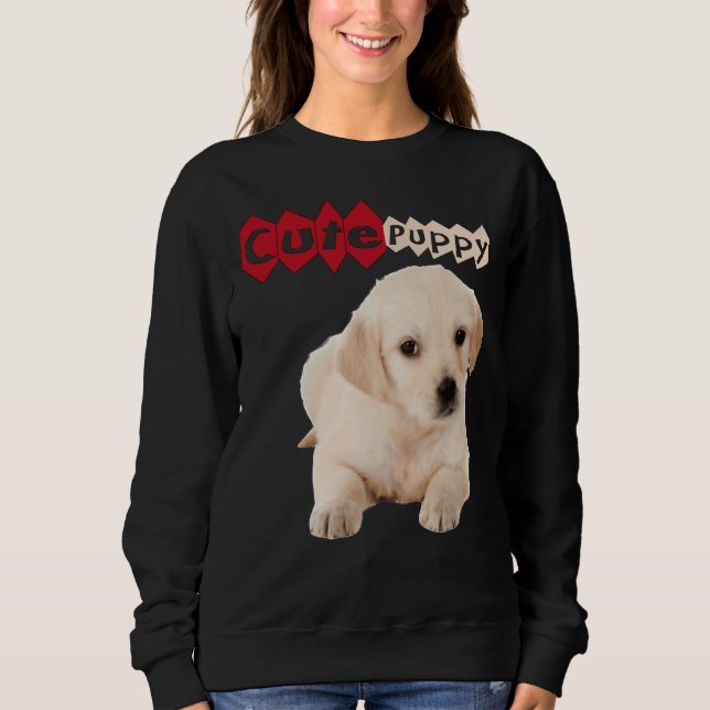 Sweatshirt Golden Cute Labrador Retriever Puppy (Devant)