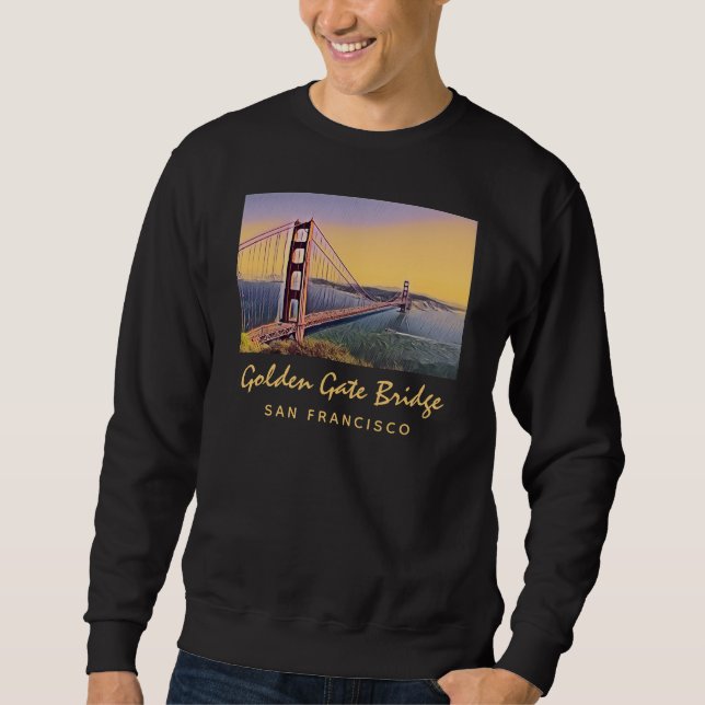Sweatshirt Golden Gate Bridge San Francisco Peinture Vintage (Devant)