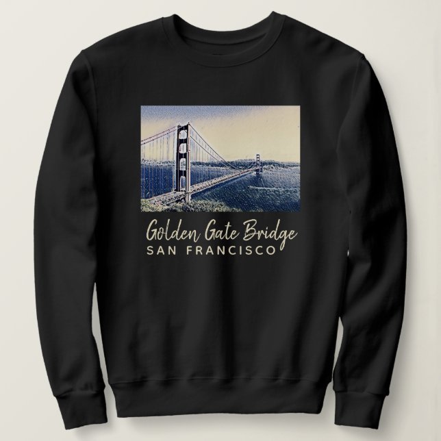 Sweatshirt Golden Gate Bridge San Francisco Watercolor Art (Design devant)
