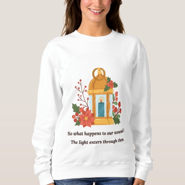Sweatshirt Golden Lantern | Healing Light & Spiritual Hope (Devant)