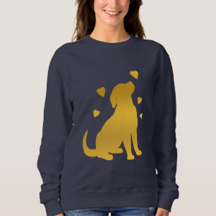 Sweatshirt Golden retriever avec des coeurs