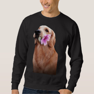 Sweatshirt Golden Retriever Avec Fleur