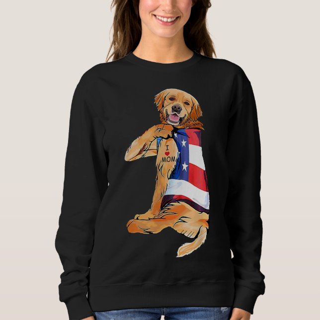 Sweatshirt Golden Retriever Chien Tattoo J'aime maman (Devant)