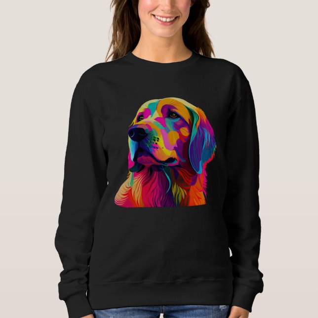 Sweatshirt Golden Retriever  Colorful Pop Golden Retriever (Devant)