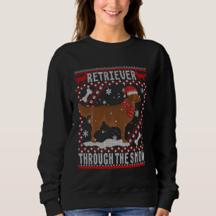 Sweatshirt Golden Retriever Dog à travers la neige moche Swea