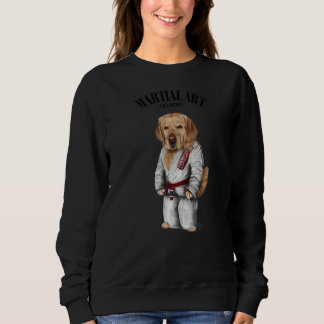 Sweatshirt Golden Retriever Dog Judo Karate Master In White J