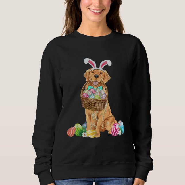 Sweatshirt Golden Retriever Easter Day Bunny Eggs Easter Cost (Devant)