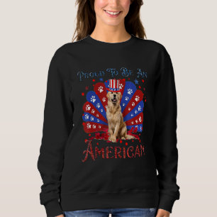 Sweatshirt Golden Retriever Fier D'Être Un Drapeau Américain
