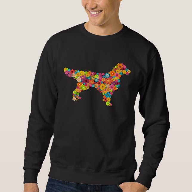Sweatshirt Golden Retriever Flower Golden Retriever (Devant)