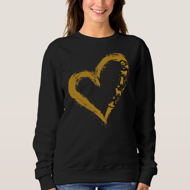 Sweatshirt Golden Retriever Gold Chien forme de coeur (Devant)