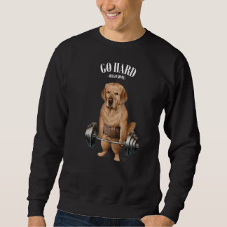 Sweatshirt Golden Retriever Muscle de chien avec Barbell