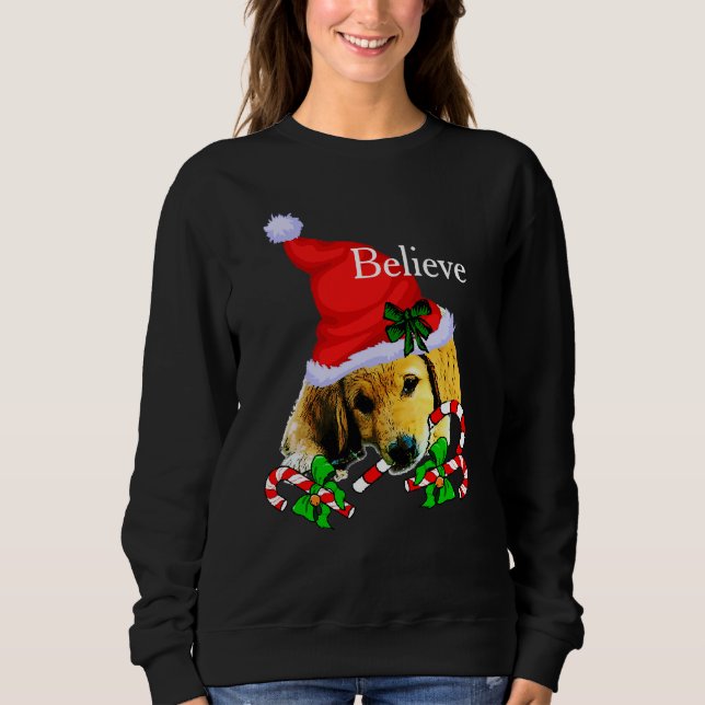 Sweatshirt Golden Retriever Puppy Christmas (Devant)