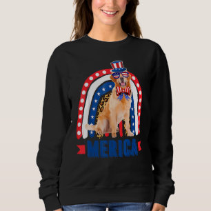 Sweatshirt Golden Retriever Rainbow Leopard Merica Drapeau 4e