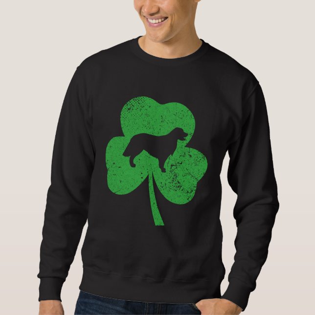 Sweatshirt Golden Retriever St Patricks Day Distressed Shamro (Devant)