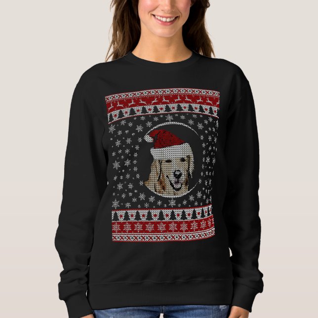 Sweatshirt Golden Retriever Ugly Christmas Sweater Design (Devant)