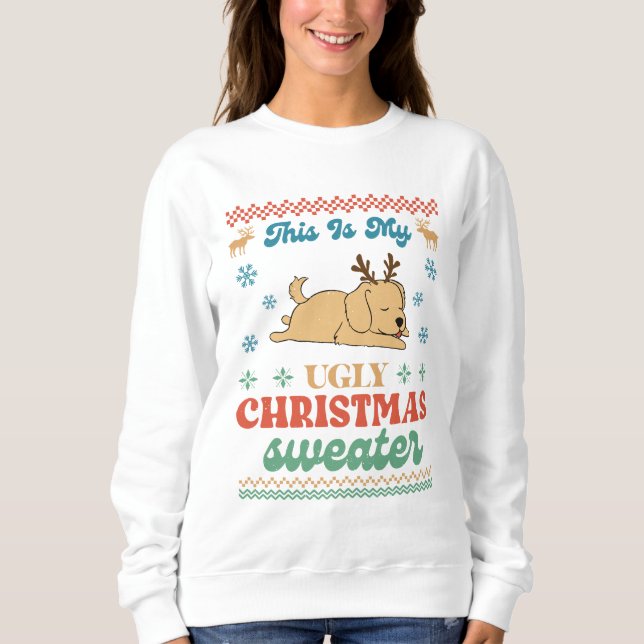 Sweatshirt Golden Retriever Vilain pull de Noël (Devant)
