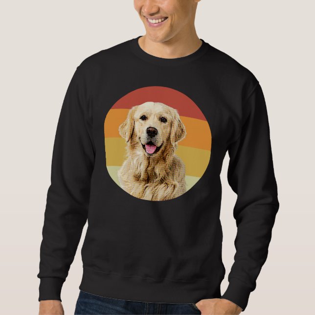 Sweatshirt Golden Retriever Vintage Retro Face Chien (Devant)