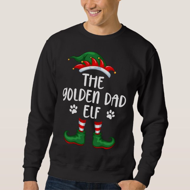 Sweatshirt Golden Retrior Papa Dog Elf Christmas (Devant)