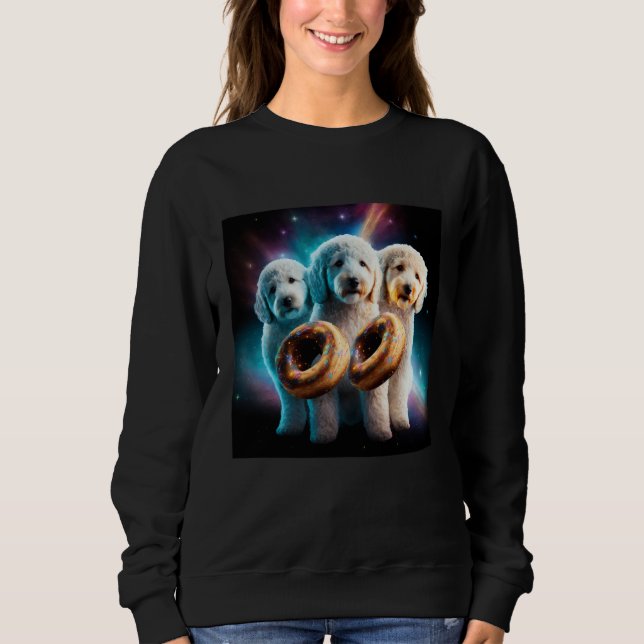 Sweatshirt Goldendoodle In Space With Donuts Cute Doodle Boys (Devant)