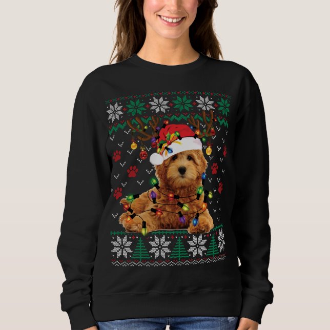 Sweatshirt Goldendoodle Noël laid Sweater Funny Chien Amour (Devant)