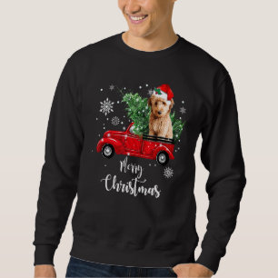Sweatshirt Goldendoodle Ride Camion Rouge Pyjama de Noël