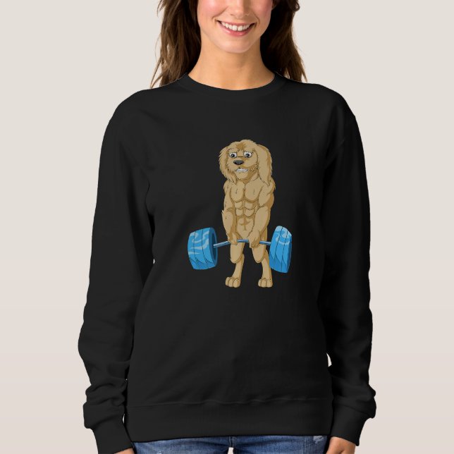 Sweatshirt Goldendoodle Weightlifting Deadlift Men Fitness Fu (Devant)