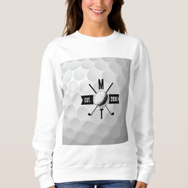 Sweatshirt Golf Ball Texture & Club Premier Monogramme (Devant)