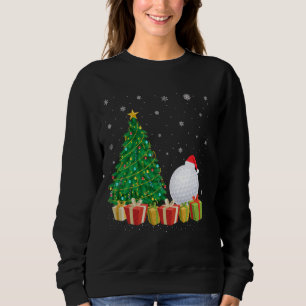 Sweatshirt Golf Ball Xmas Tree Lighting Santa Hat Golf Ball C